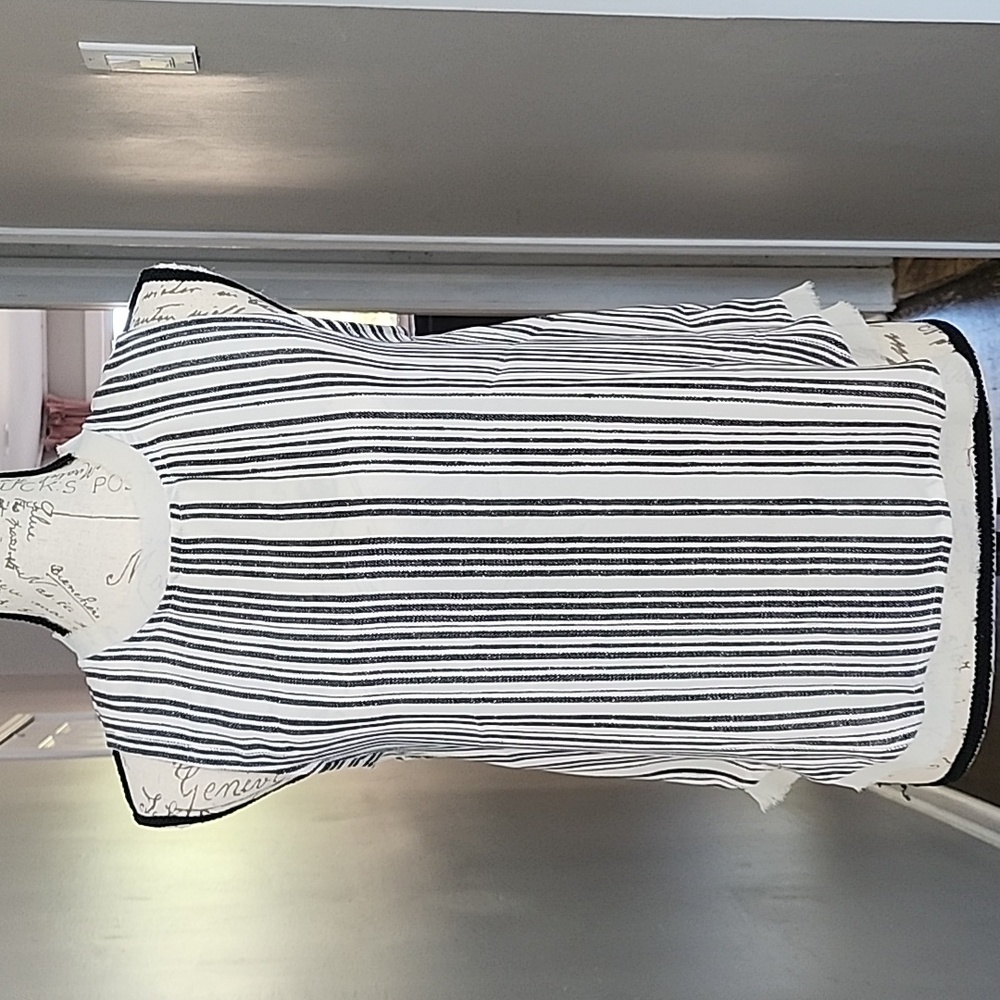 Who What Wear Black and White Stripe Tank Top